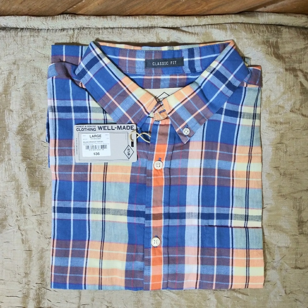❗SALE❗NWT St. John's Bay Blue Plaid Large